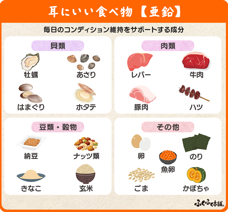 耳にいい食べ物【亜鉛】